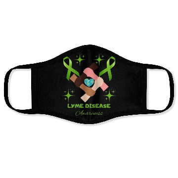 Discover Lime Green Ribbon Lyme Disease Awareness Face Masks
