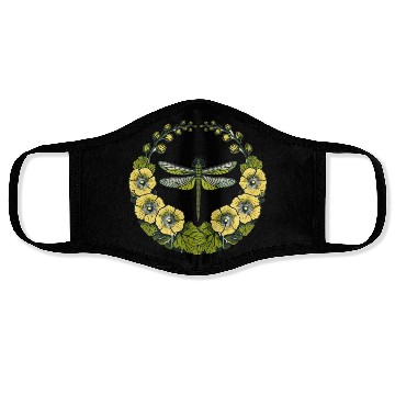 Discover Green Dragonfly Face Masks