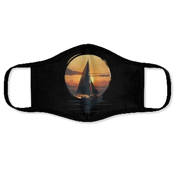 Discover Sailing Into The Sunset Serenity Face Masks