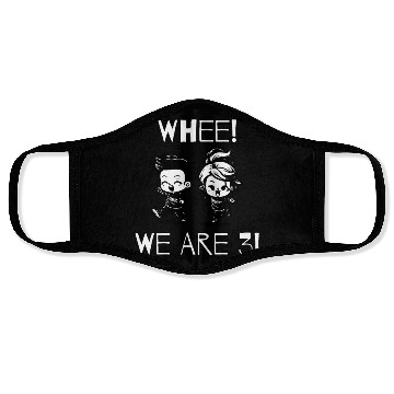 Discover "Whee!! We Are 3!" Toddler Twins Birthday Face Masks