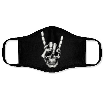 Discover Electric Guitar Skull Rock Horns Face Masks