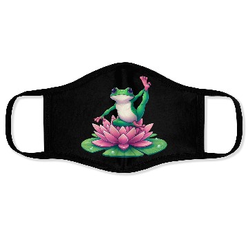 Discover Frog Yoga Meditation on Water Lily Face Masks