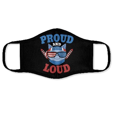 Discover Proud and Loud 4th of July Cat Face Masks