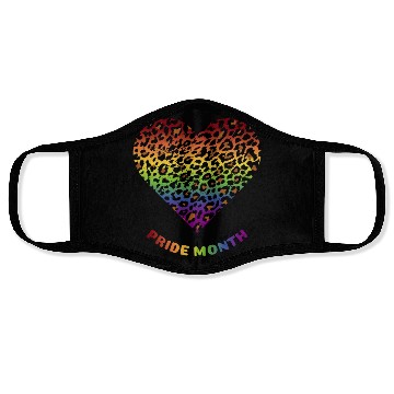 Discover LGBTQ+Pride Month Rainbow Heart Leopard pattern Face Masks