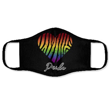 Discover LGBTQ+Pride Rainbow heart-pattern tiger leather Face Masks
