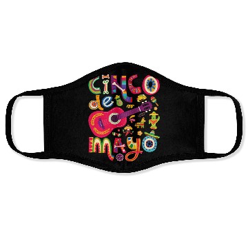 Discover Cinco de Mayo Mexican Taco Guitar Fiesta Face Masks