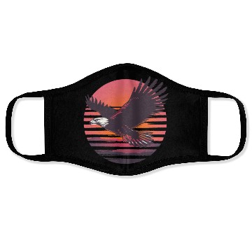 Discover Majestic Eagle Sunset Flight Face Masks