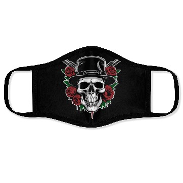 Discover Skeleton Roses Guitar Guns Skull Roses Face Masks
