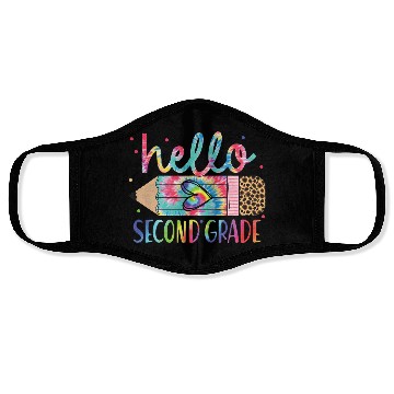 Discover Back To School Hello second 2nd Grade Leopard Face Masks