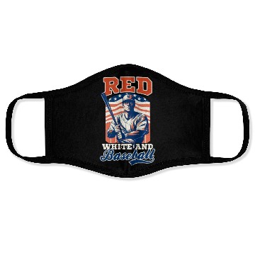 Discover 4th Of July Baseball Red White Baseball Face Masks