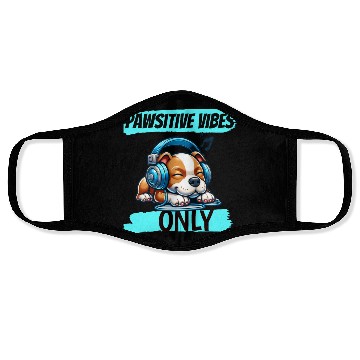 Discover Pawsitive vibes only pitbull Face Masks