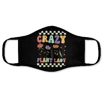 Discover Crazy Plant Lady Groovy Gardening Gardener Woman P Face Masks