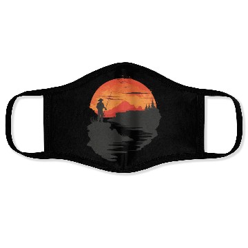 Discover Sunset Fishing Solitude Escape Face Masks