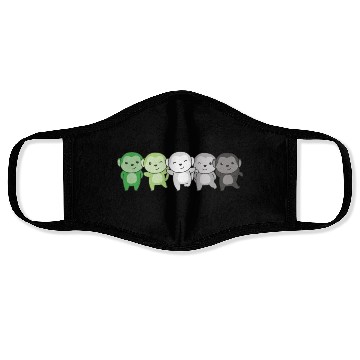 Discover Aromantik Flag Pride Lgbtq Cute Monkey Face Masks