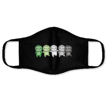 Discover Aromantik Flag Pride Lgbtq Cute Sloth Face Masks