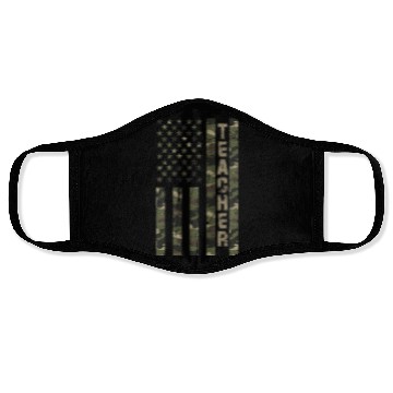 Discover Teacher United States Distressed Camo Face Masks