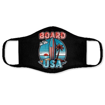Discover Board in the USA Patriotic Summer Surfboard Face Masks