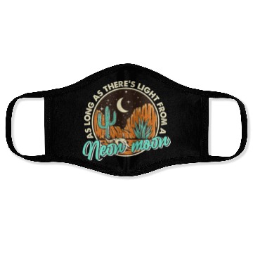 Discover Neon Moon Cactus Country Mountain Western Cow Face Masks