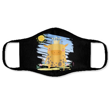 Discover Kawaii King Giraffe Using Crown Adorable Cartoon Face Masks