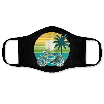 Discover Retro Bike and Palm Tree Face Masks