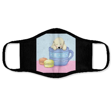 Discover Cute Polar Bear Illustration (Color) Face Masks
