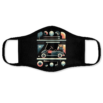 Discover Vintage Golf Panorama Face Masks