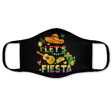 Discover Funny Cinco De Mayo Mexican Guitar Cactus Let's Fi Face Masks