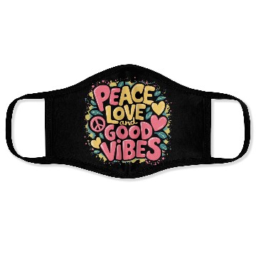 Discover Peace Love and positive motivation Face Masks