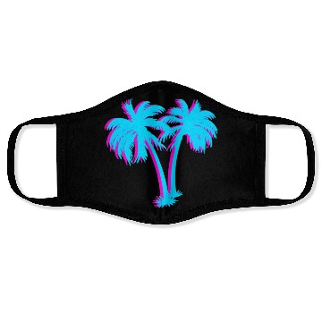 Discover Tropical and Aesthetic Beach Vaporwave Palm Tree Face Masks