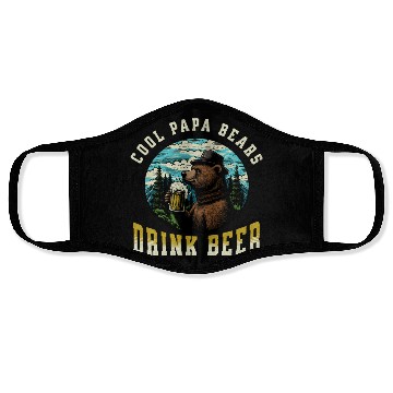 Discover Cool Papa Bears Drink Beer Face Masks