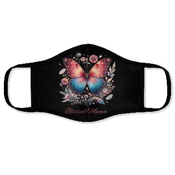 Discover Floral Butterfly Blessed Mama Face Masks