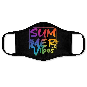 Discover Summer Vibes Colorful Palm Retro Summer Face Masks