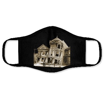 Discover San Francisco 1906 Earthquake Illustration URM Face Masks