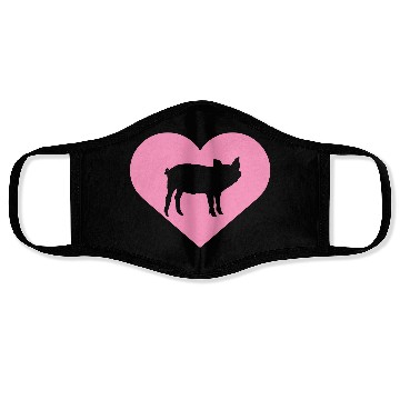 Discover I Love Pigs pig heart piggy piglet silhouette Face Masks
