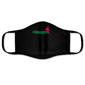 Discover free palestine standing flag silhouette Face Masks
