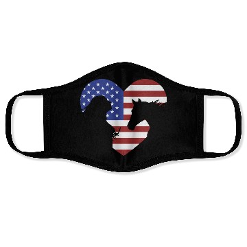 Discover American Flag Horse lover for girls & women Face Masks