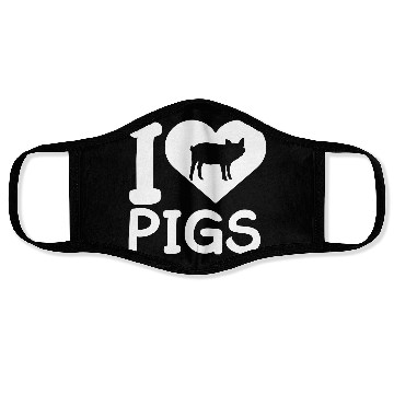 Discover I Love Pigs pig heart piggy piglet Silhouette Face Masks