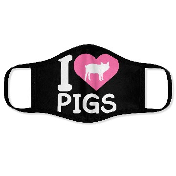 Discover I Love Pigs pig heart piggy piglet silhouette Face Masks