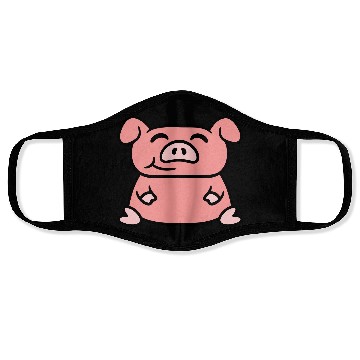 Discover Little cute piggy sit pig piglet fat chubby animal Face Masks
