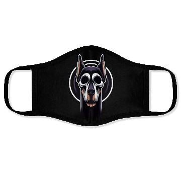 Discover Neon Doberman Skull Edge Face Masks