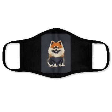 Discover Pomeranian Dog 2 - Japanese Old Vintage Face Masks