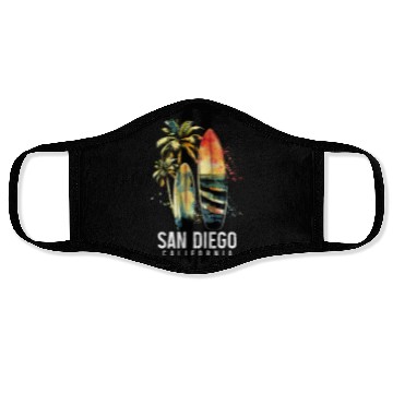 Discover San Diego California Surf Surfer Gift Face Masks