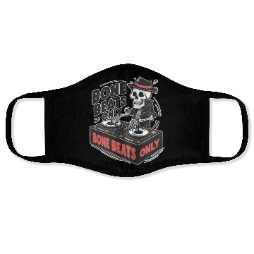 Discover Bone Beats Only Vintage Skeleton DJ Mixing Music Face Masks