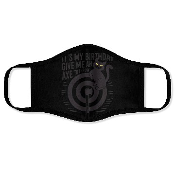 Discover It's My Birthday Funny Axe Throwing cat Lover Face Masks
