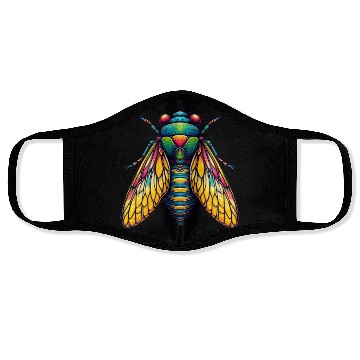 Discover Colorful Cicada Insect Great Eastern Brood Cicada Face Masks