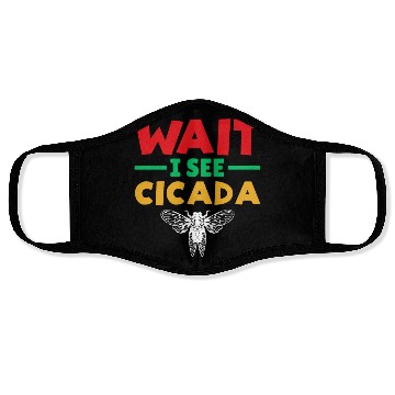 Discover Wait I See Cicada, Funny Colorful Cicada Spring Face Masks