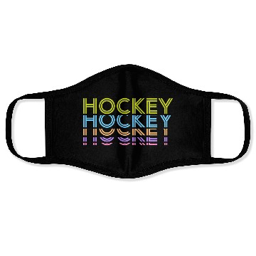 Discover Hockey Colorful Typography Face Masks