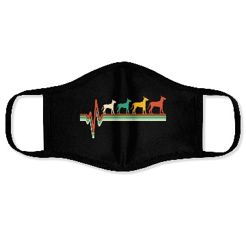 Discover Great dane retro heartbeat Face Masks
