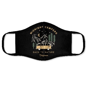 Discover Midnight Campers Back to nature California Face Masks