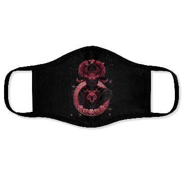 Discover Dark samurai or devil in red and black colors Face Masks
